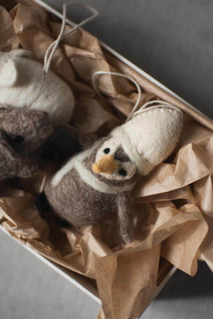 Hengende pingvin dekorasjonshengende, Beige-white DBKD
