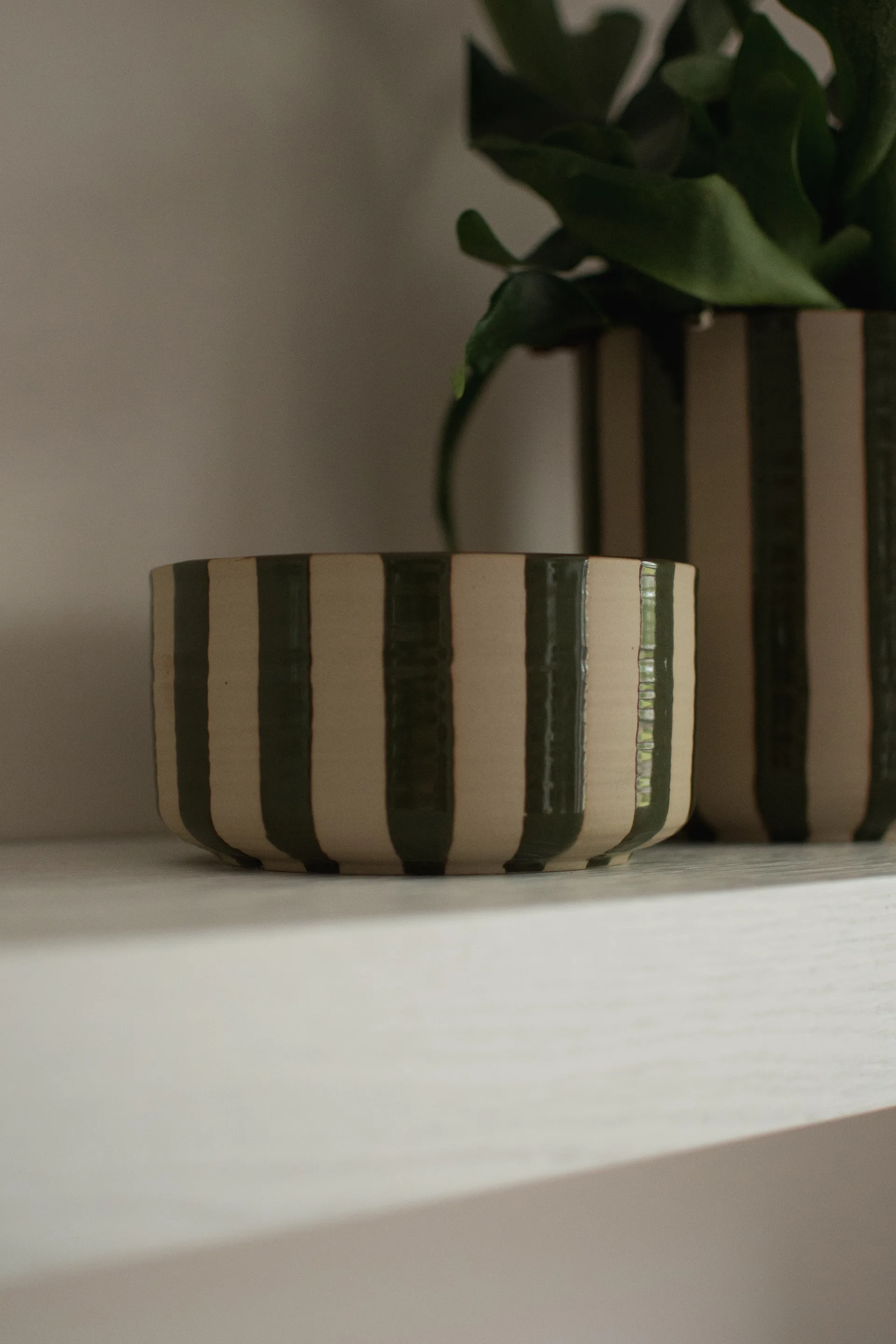 Line dekorasjonsskål Ø16 cm, Stripe Green DBKD