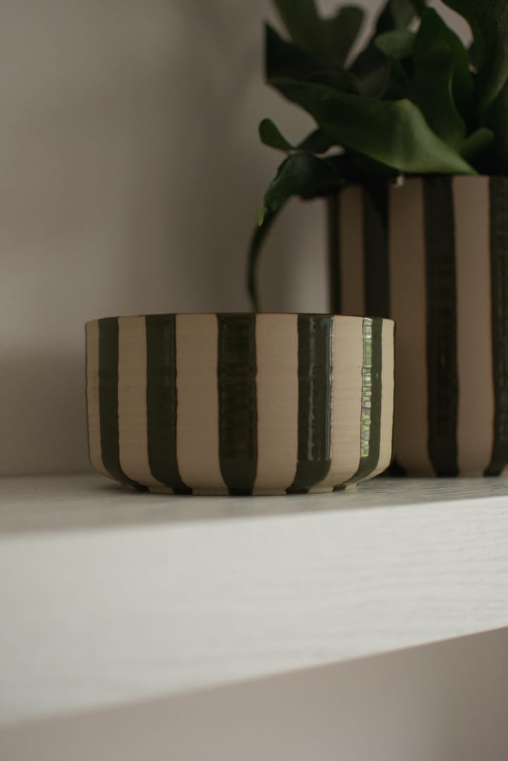 Line dekorasjonsskål Ø16 cm, Stripe Green DBKD