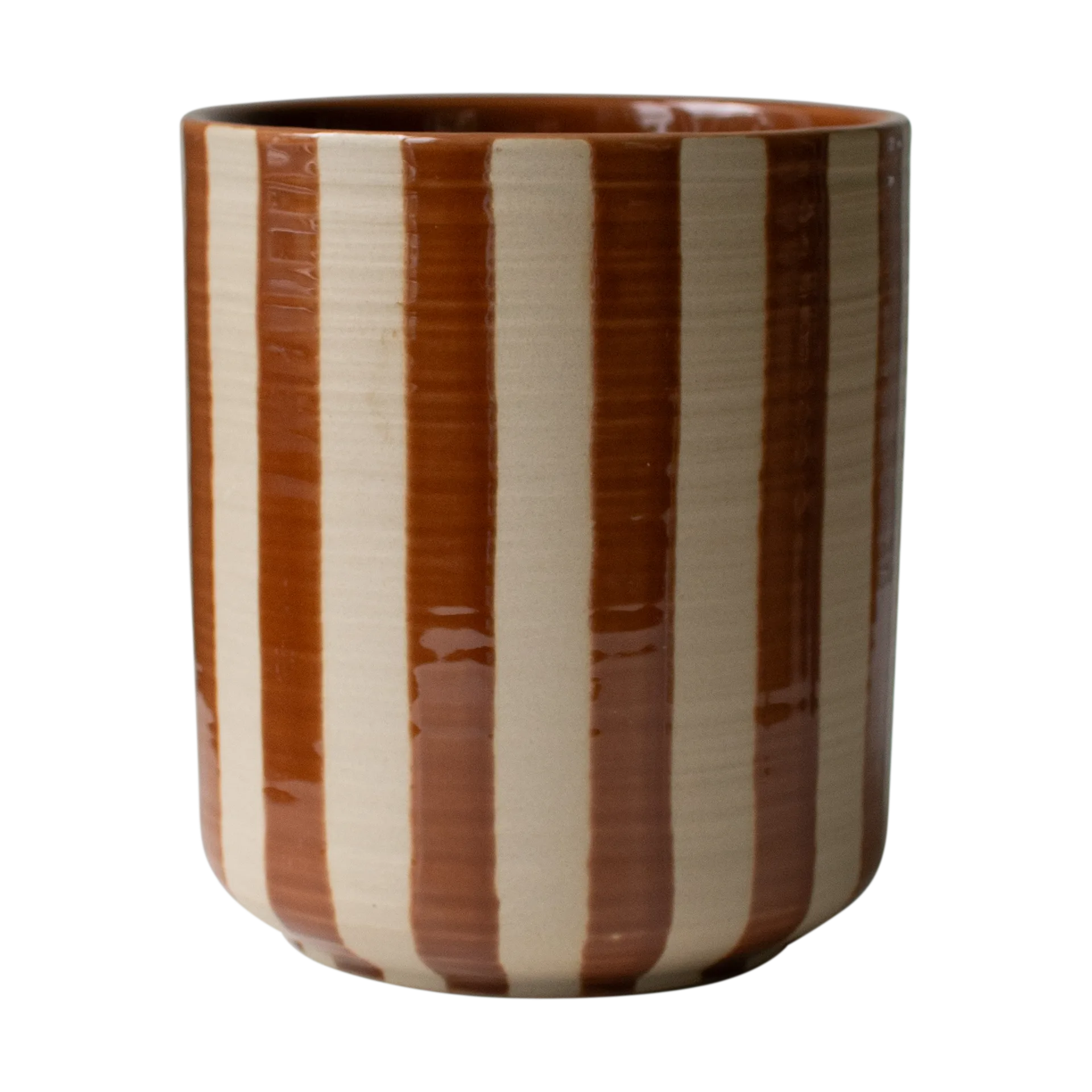 Line krukke Ø14x16 cm, Stripe nougat DBKD