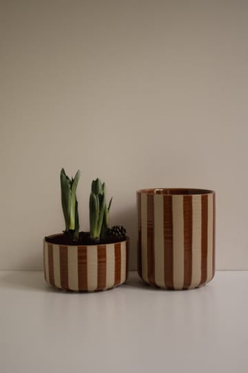 Line krukke Ø14x16 cm - Stripe nougat - DBKD