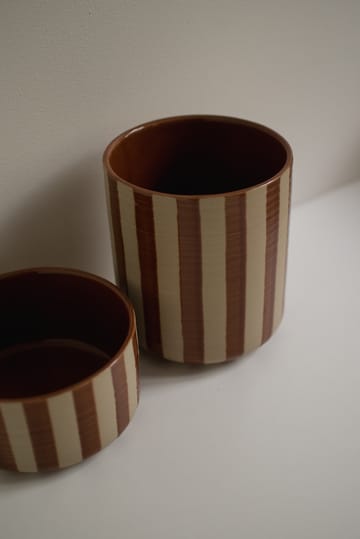 Line krukke Ø14x16 cm - Stripe nougat - DBKD