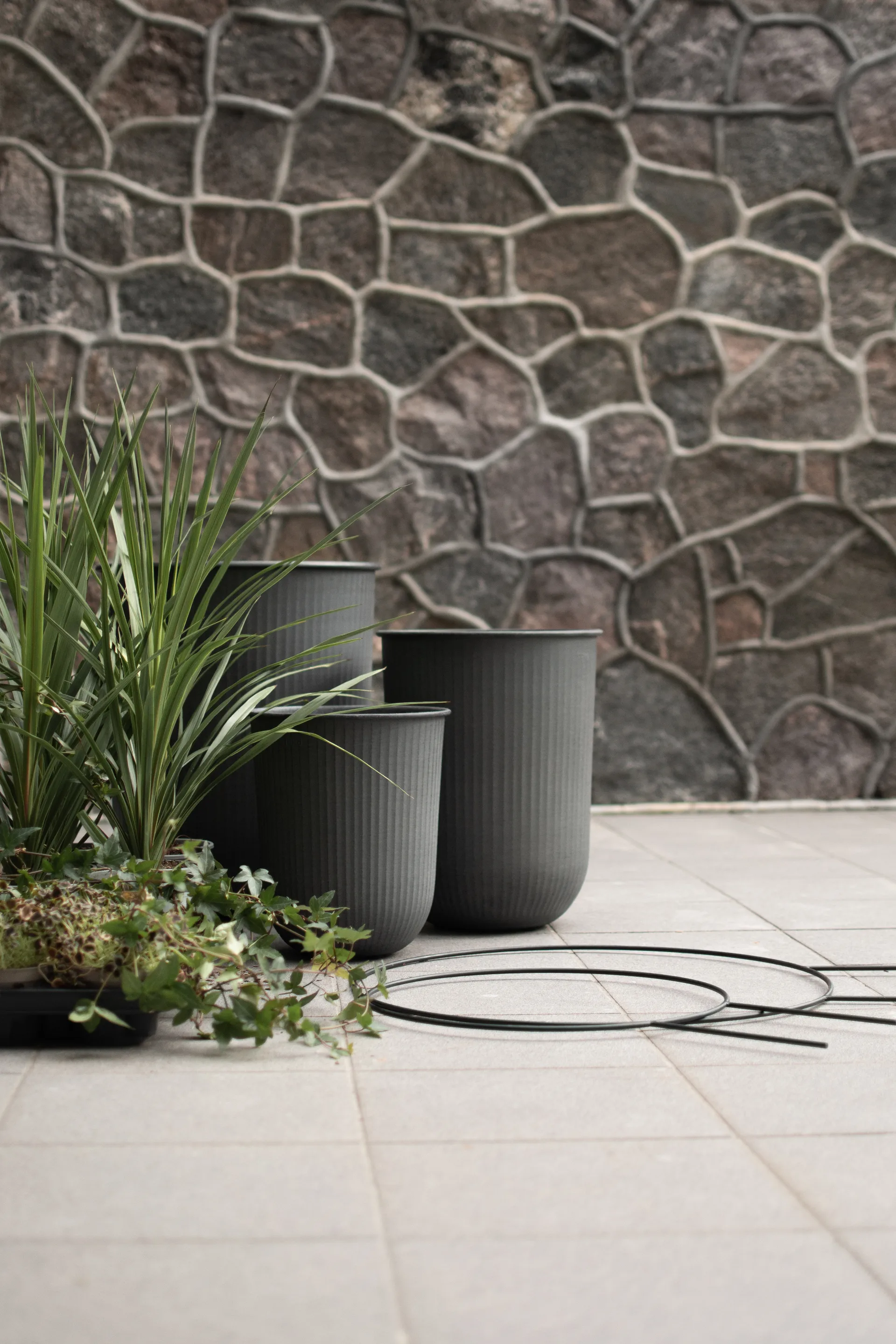 Out stripe krukke 3 deler, Svart DBKD