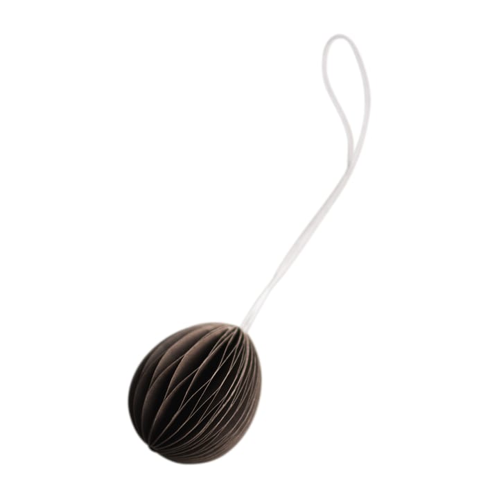 Ovoid påskedekor med oppheng papir small 4 cm - Brown  - DBKD