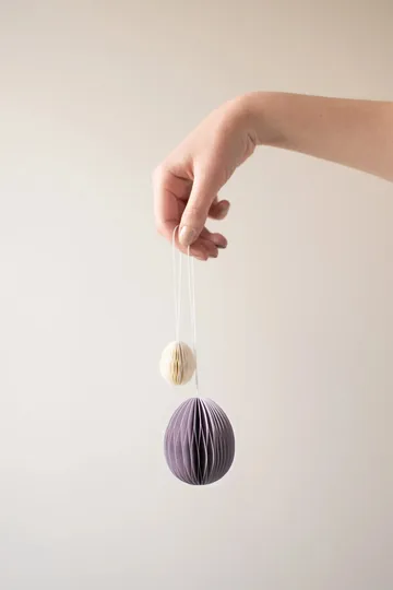 Ovoid påskepynt papir 7 cm - Purple - DBKD