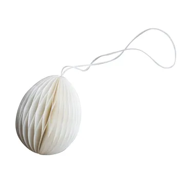 Ovoid påskepynt papir 7 cm - White - DBKD