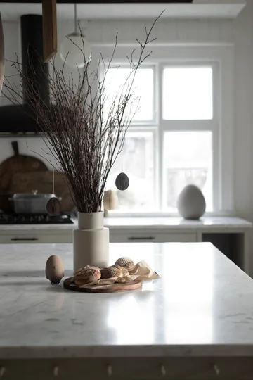 Ovoid påskepynt papir 7 cm - White - DBKD