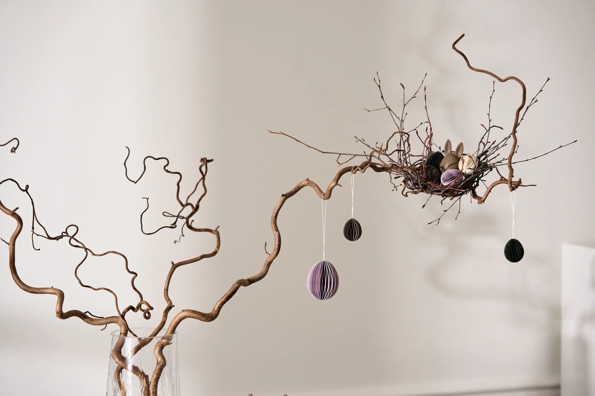 Ovoid påskepynt papir small 4 cm, White  DBKD