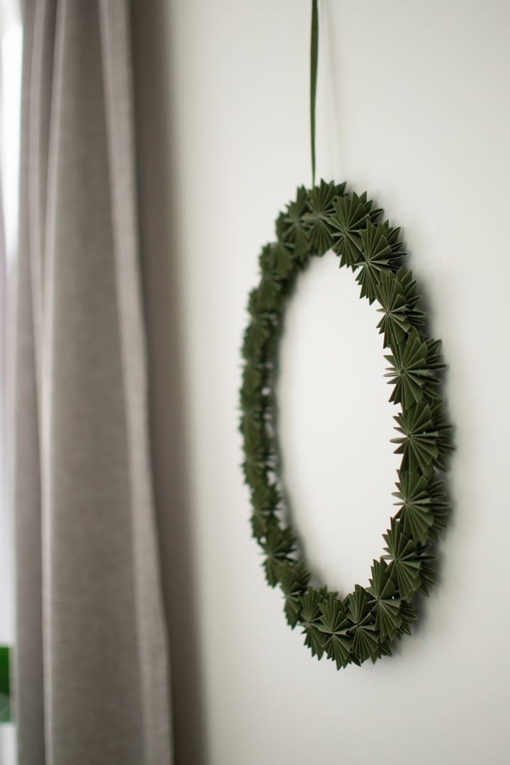 Paper flake wreath dekorasjonskrans Ø35 cm, Green DBKD