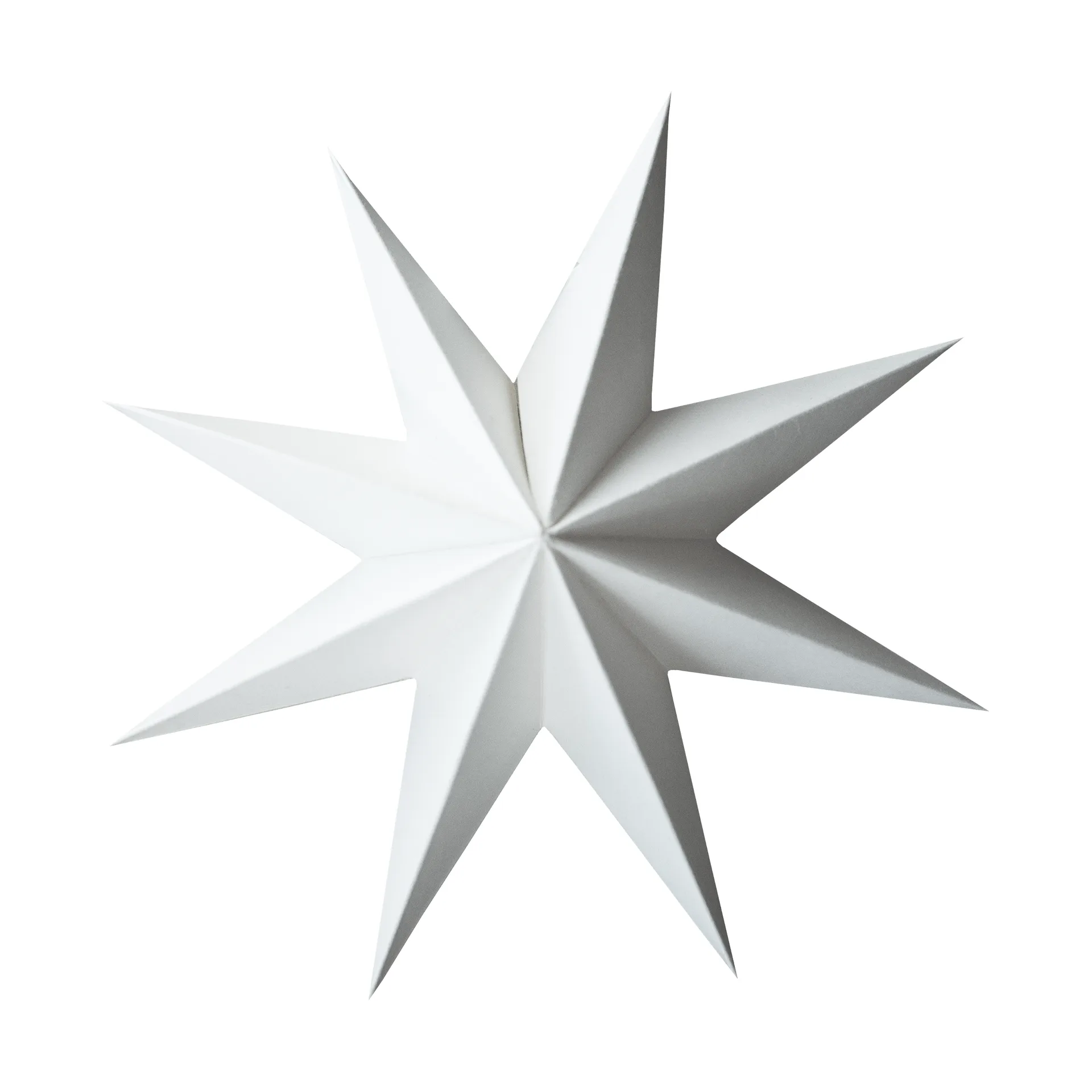 Paper winter star dekorasjonshengel, White, large, Ø19 cm DBKD