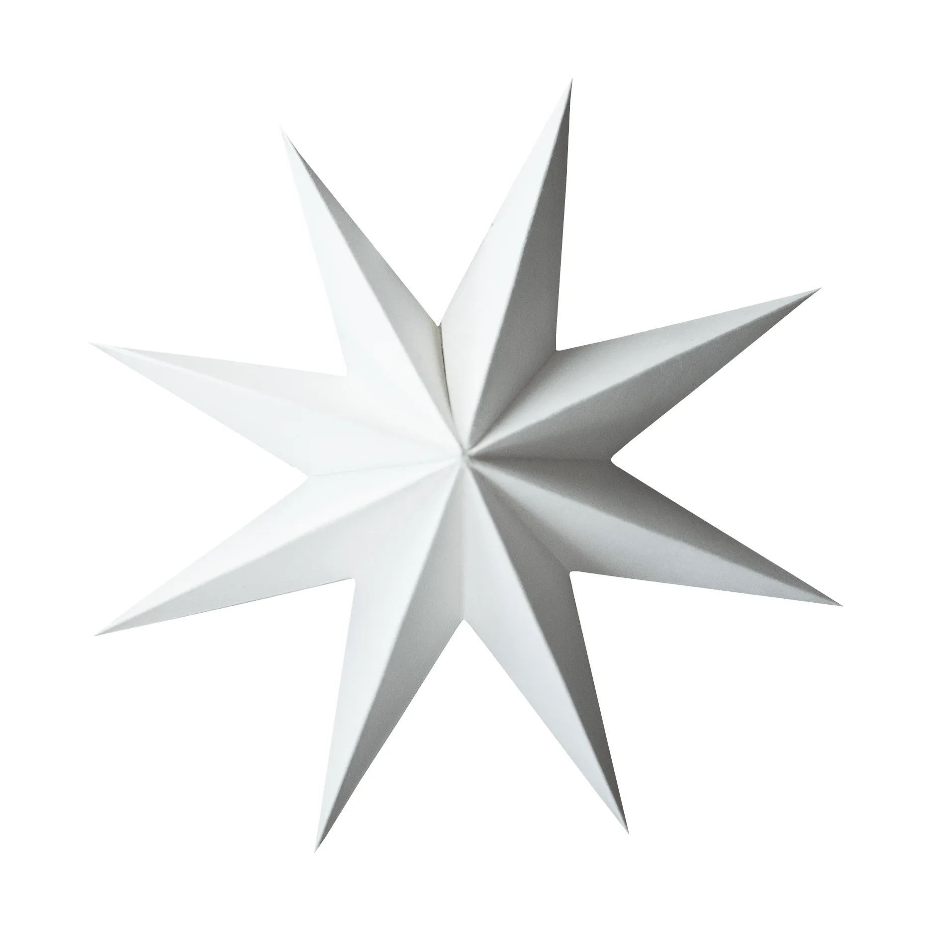 Paper winter star dekorasjonshengel, White, medium, Ø14 cm DBKD