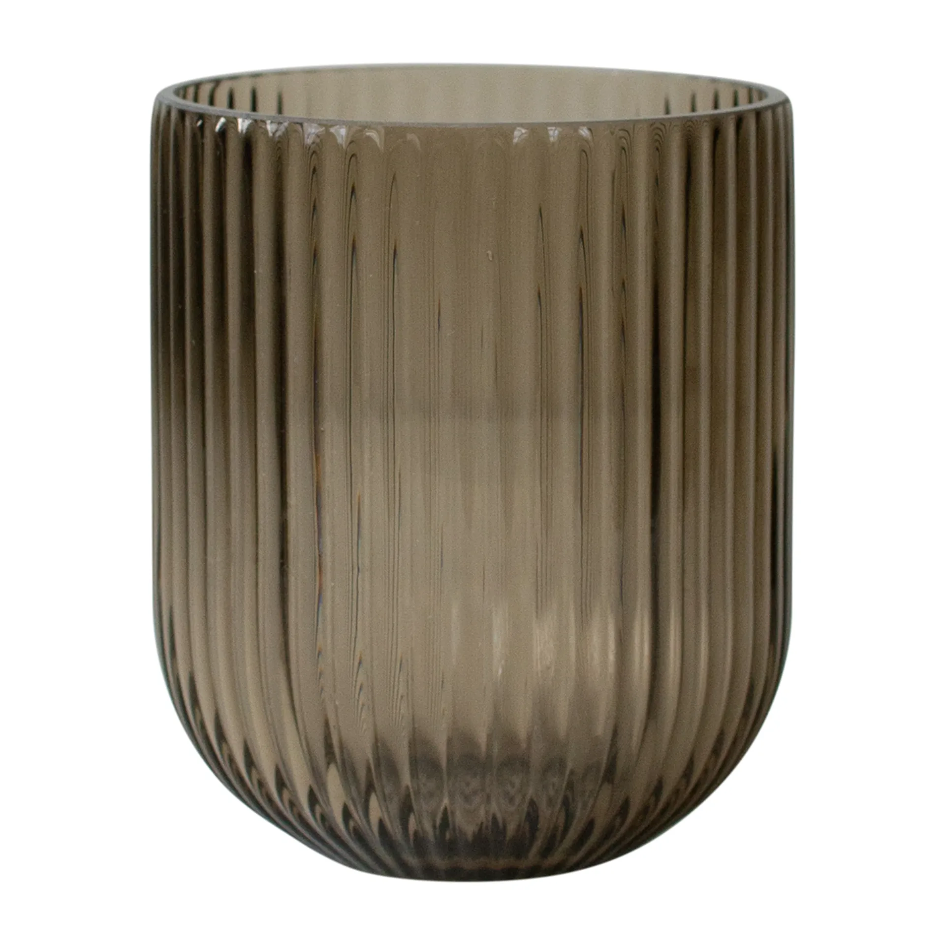 Simple Stripe glassvase brown, Small DBKD