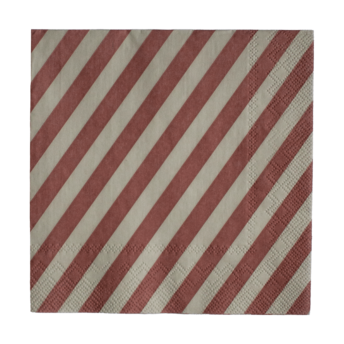 DBKD Stripe papirserviett 33x33 cm 20-pakn. Dark red
