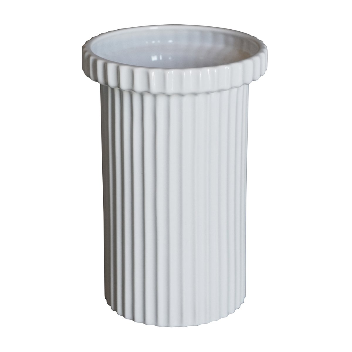 Bilde av DBKD Stripe potte stor h22 cm Ø12 cm Shiny white