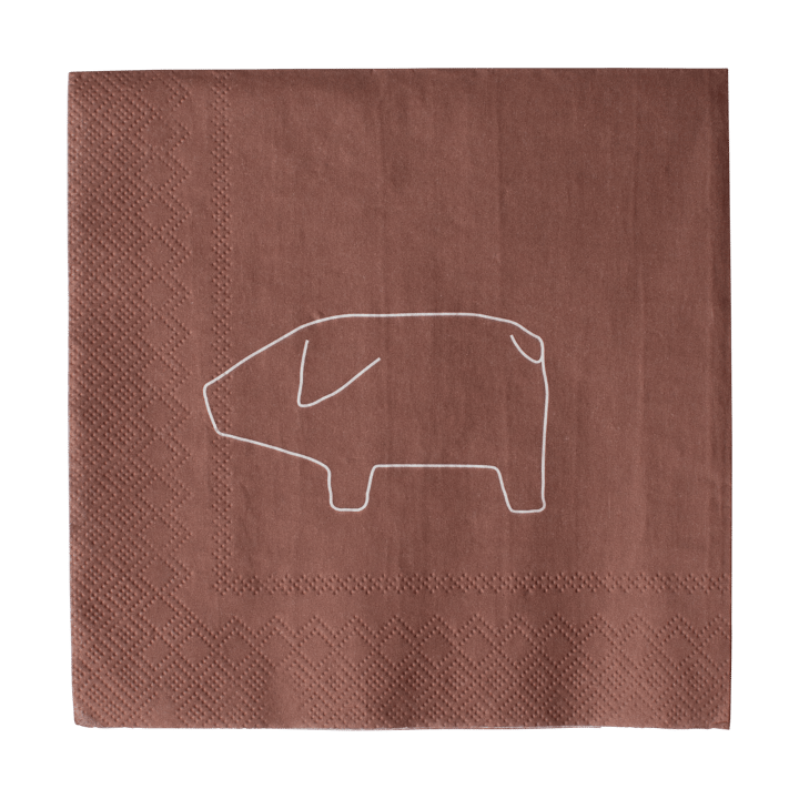 Swedish pig papirserviett 33x33 cm 20-pakning - Red - DBKD