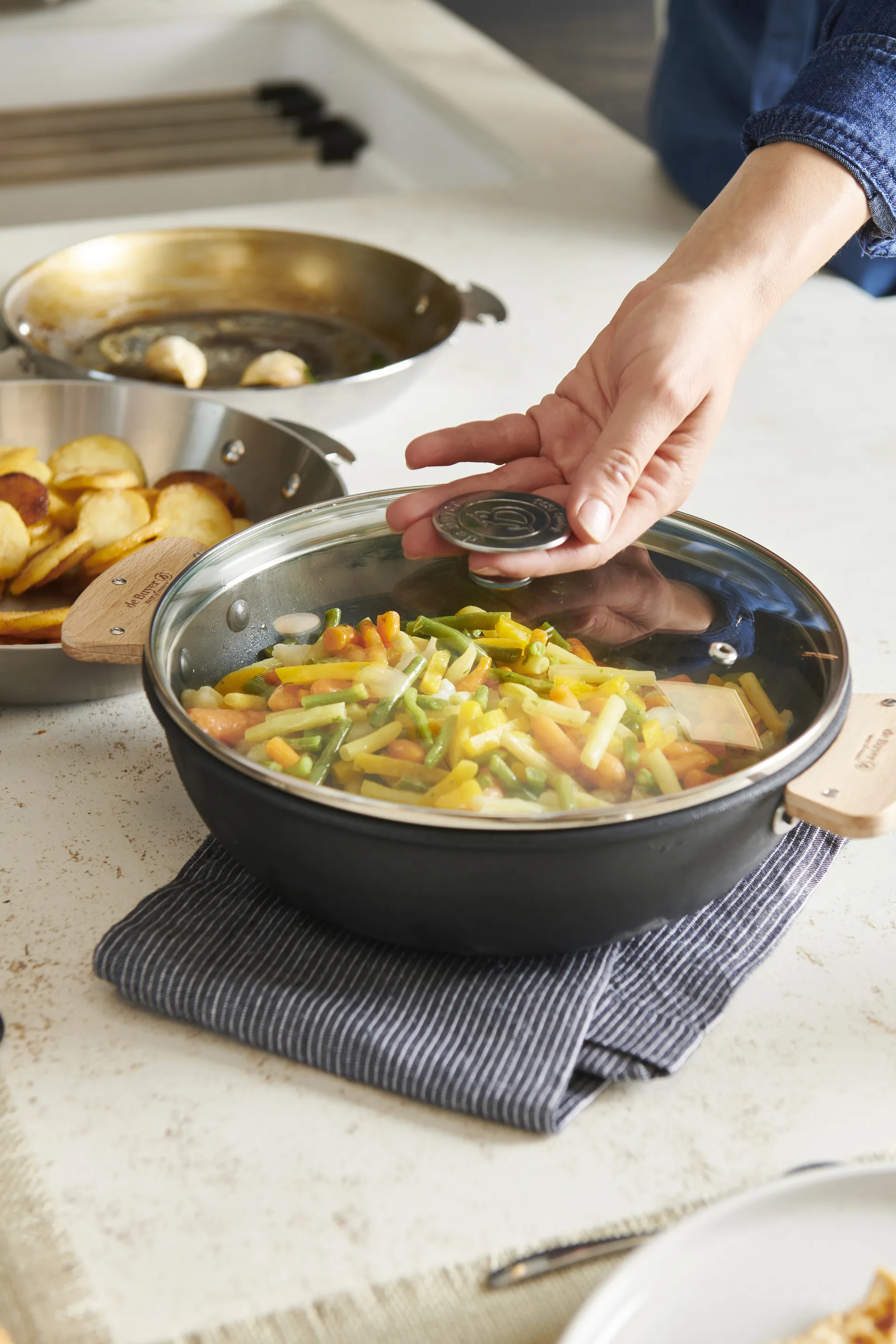 Alchimy glasslokk dyp ring, Ø14 cm De Buyer