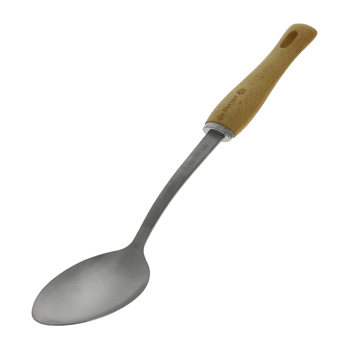 De Buyer B Bois serveringsskje med trehåndtak Rustfritt stål