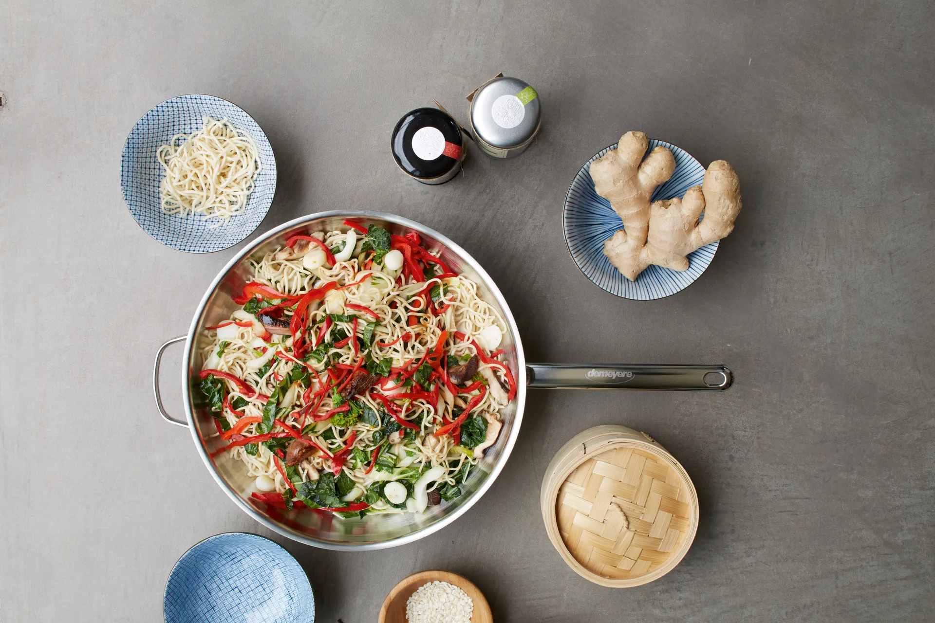 Apollo 7 wokpanne rustfritt stål 7-ply 2 håndtak, Ø32 cm Demeyere