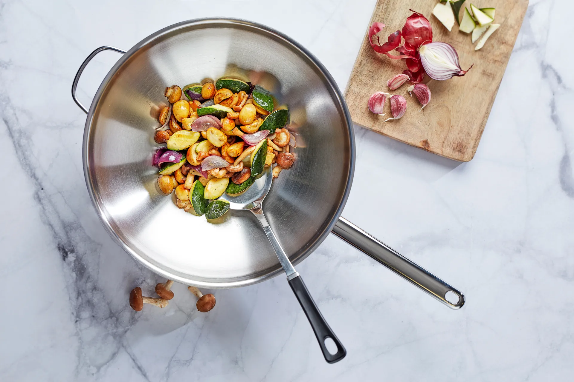 Apollo 7 wokpanne rustfritt stål 7-ply 2 håndtak, Ø36 cm Demeyere