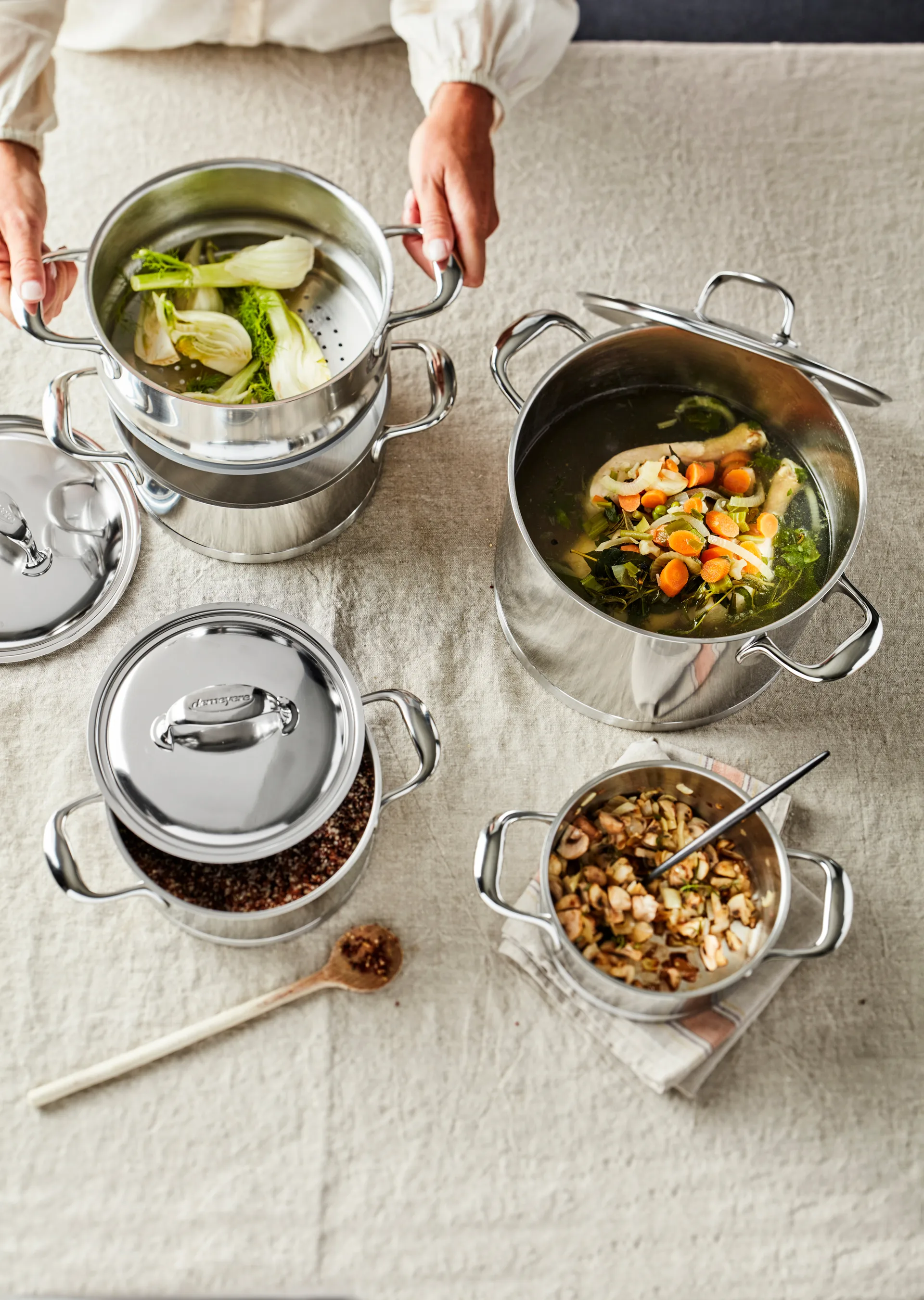 Demeyere Atlantis 7 gryte høy rustfritt stål, 5 L Demeyere