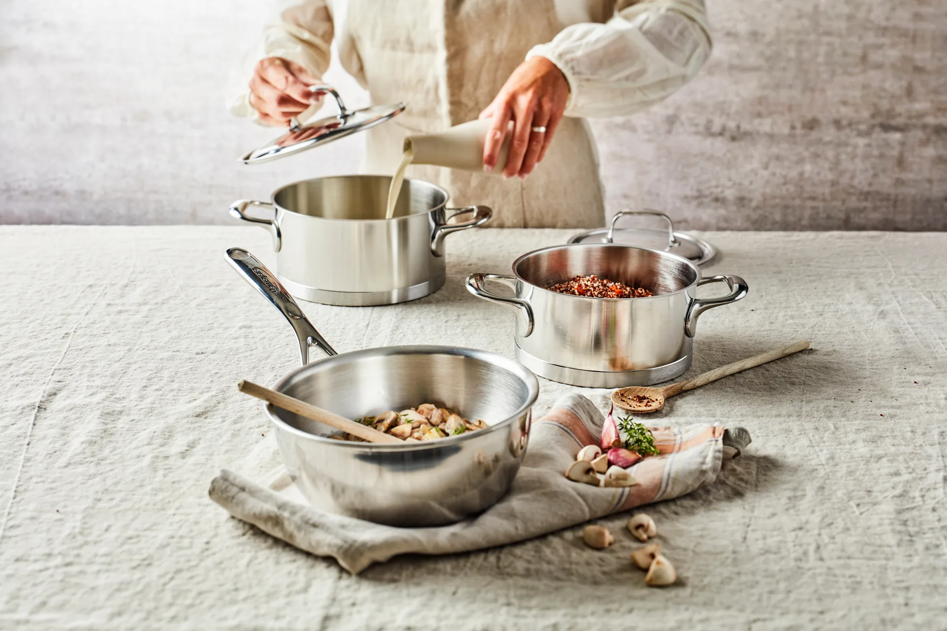 Demeyere Atlantis 7 gryte lav rustfritt stål, 2,2 L Demeyere