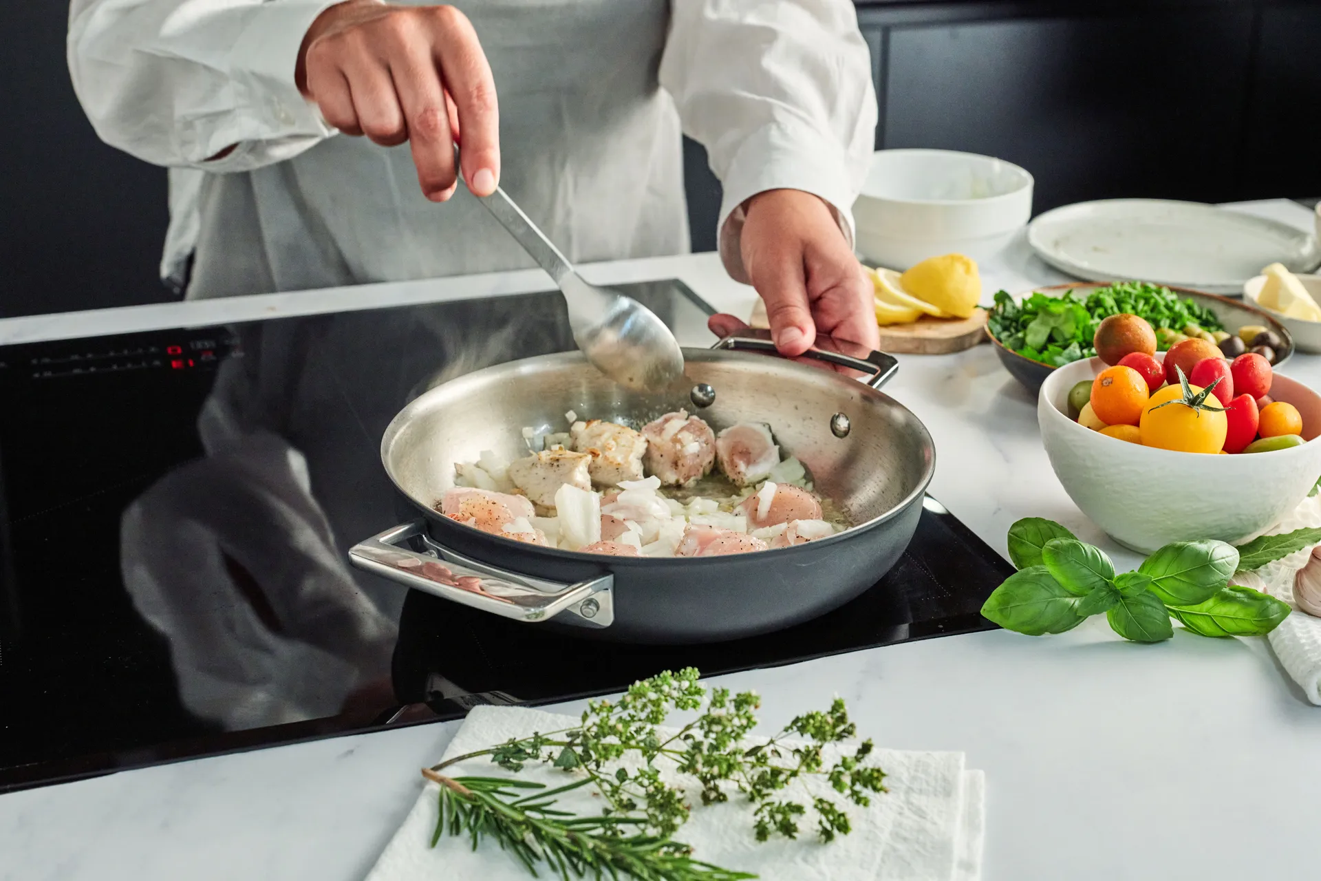 Demeyere Black 5 multifunksjon 5-ply stekepanne, Ø20 cm Demeyere