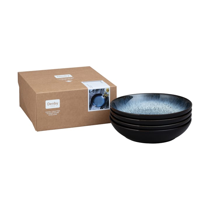 Halo pastaskål 22 cm 4-stk., Blå-grå-svart Denby