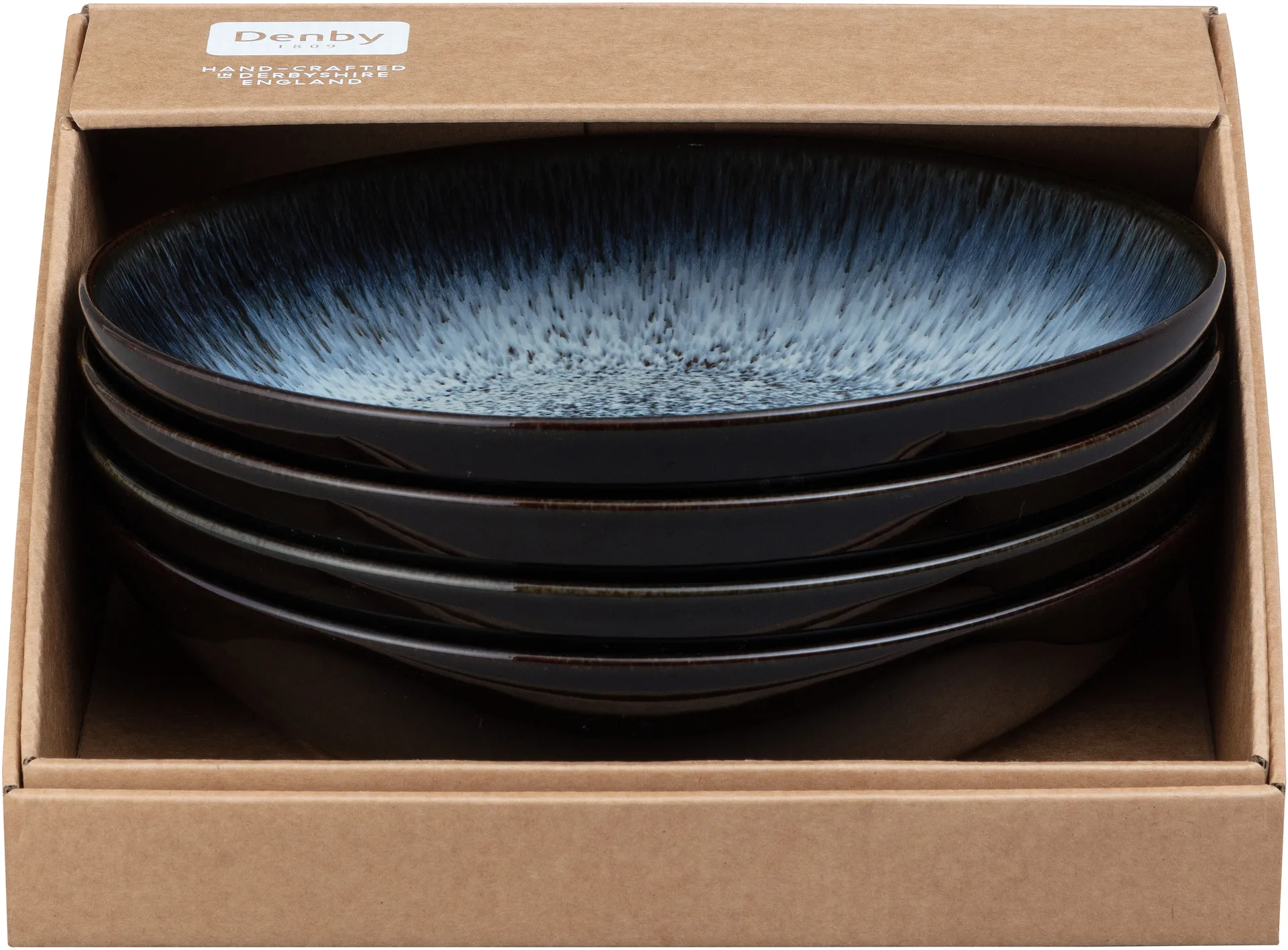 Halo pastaskål 22 cm 4-stk., Blå-grå-svart Denby