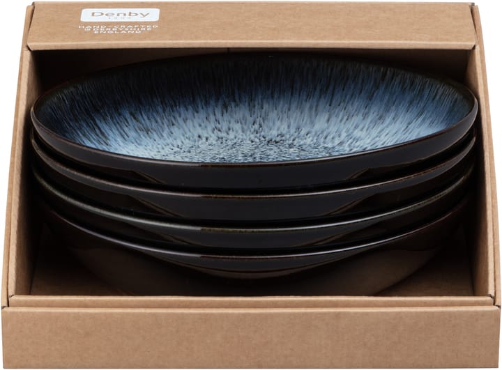 Halo pastaskål 22 cm 4-stk., Blå-grå-svart Denby