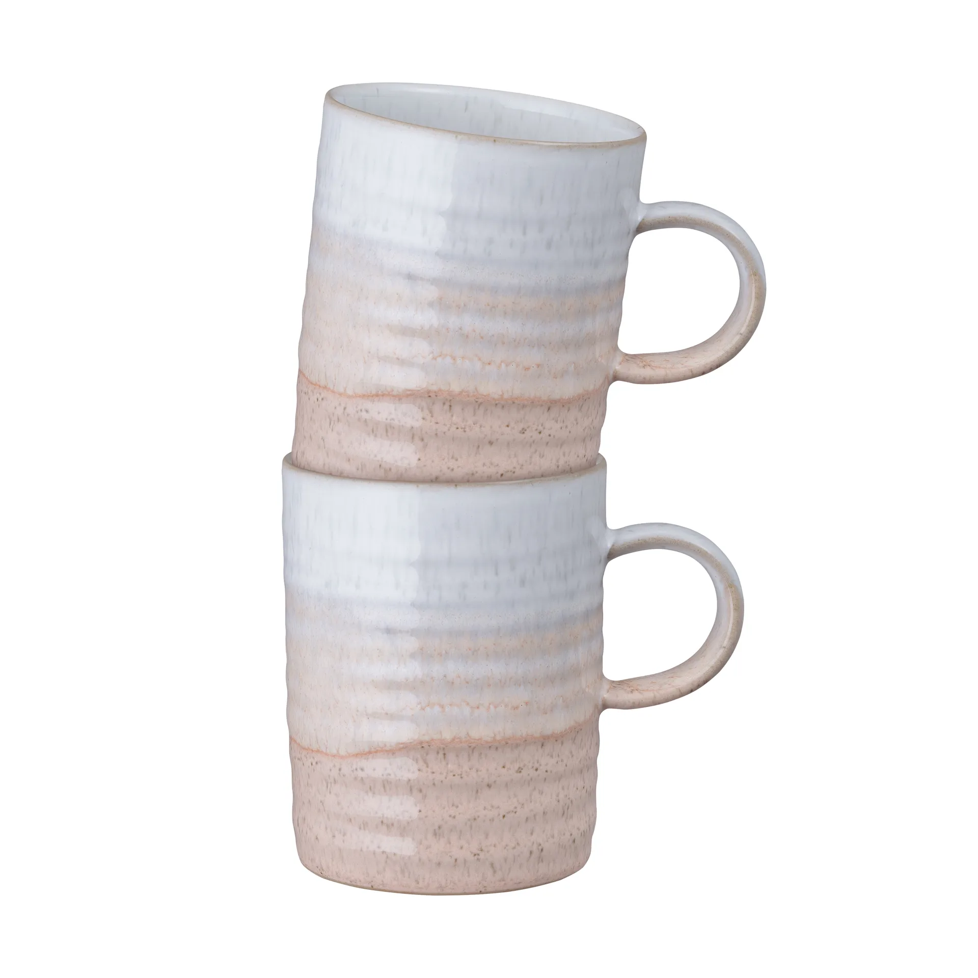 Kiln Coral rillet krus, Korall-beige, 2-pakning Denby