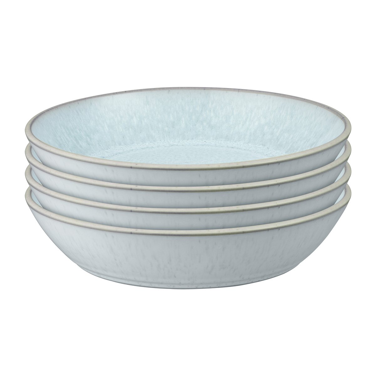 Denby Kiln pastaskål 22 cm 4-pakning Green | Skandinavisk Design | Dype tallerkener | Grønn