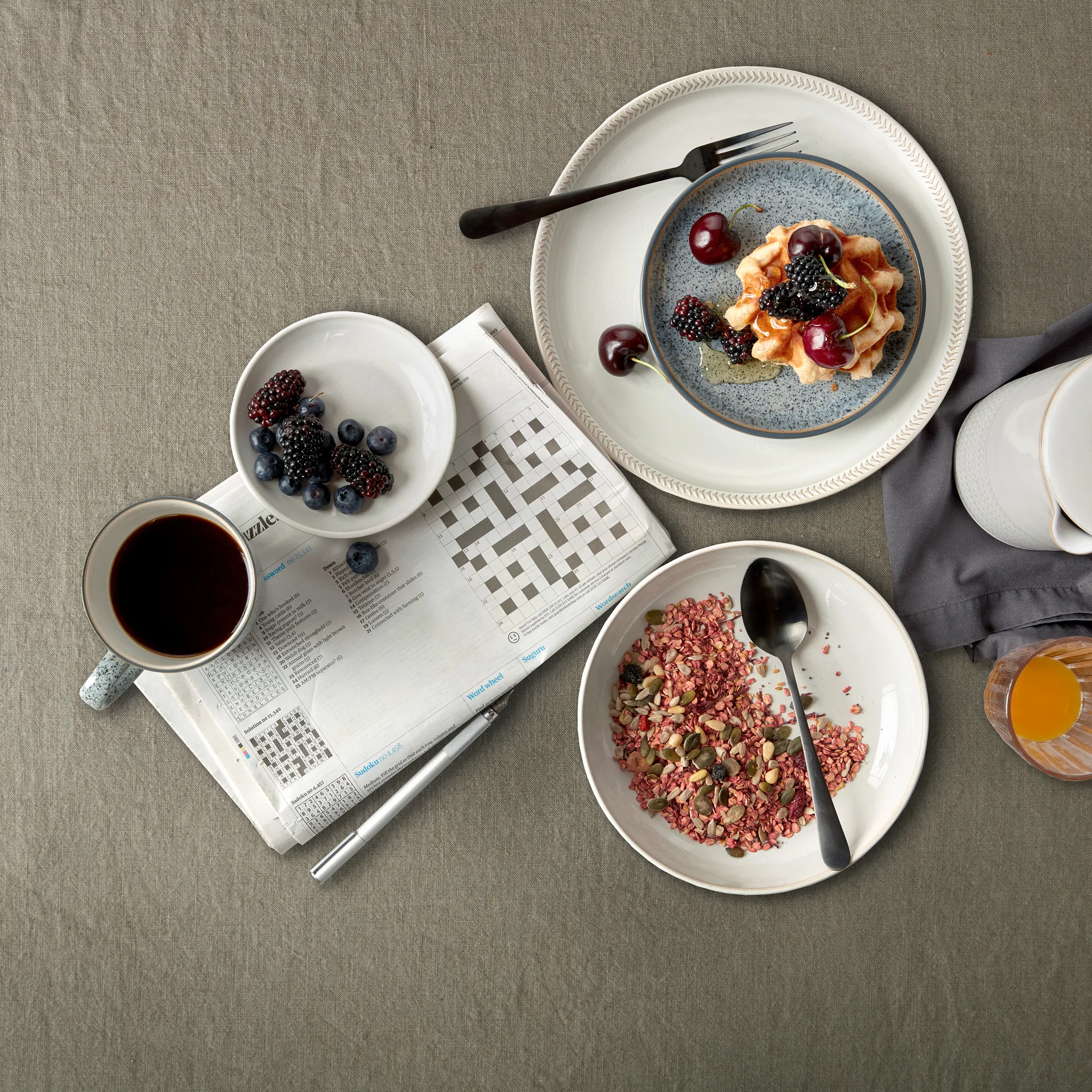 Natural Canvas coupe tallerken 26 cm, Textured Denby