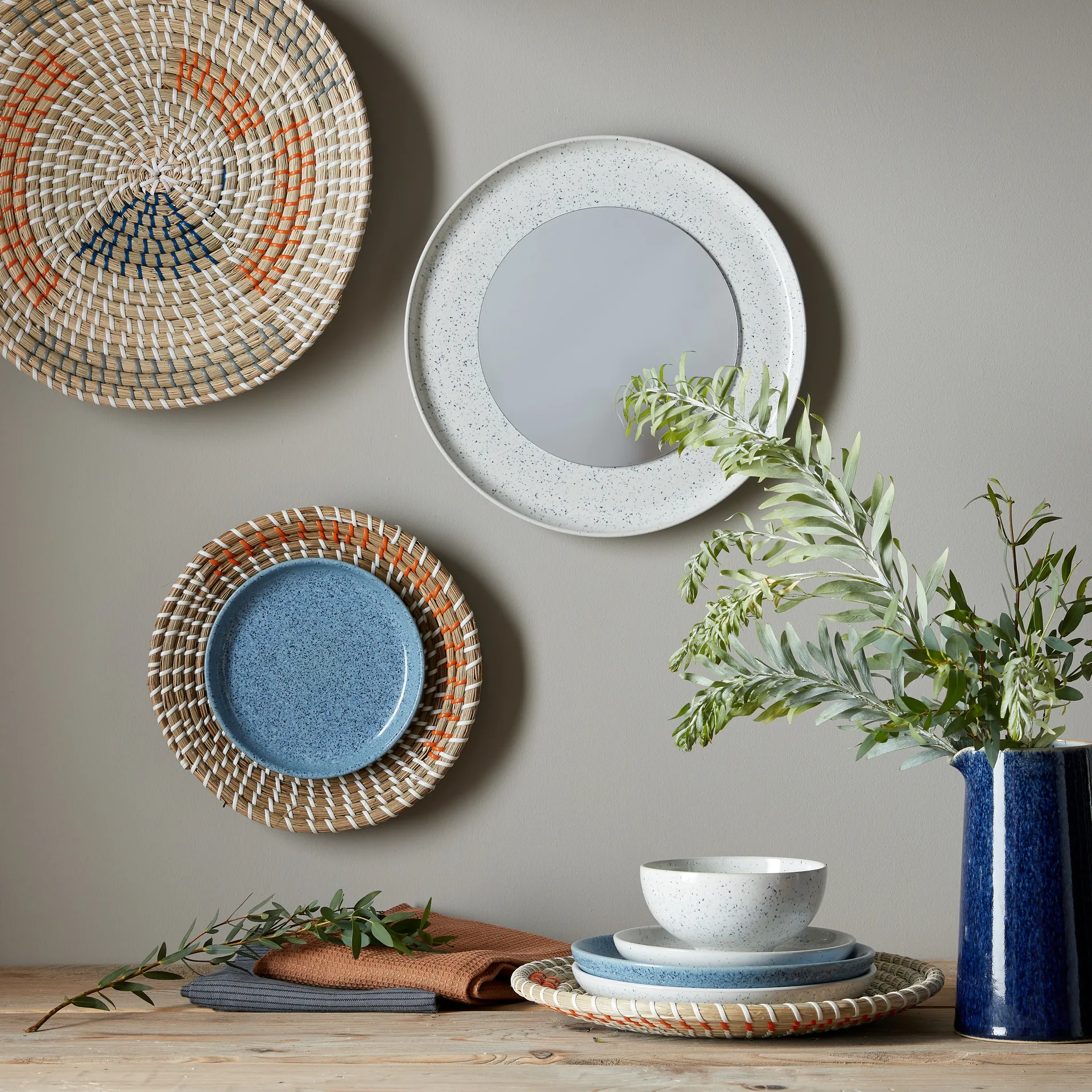 Studio Blue coupe tallerken 21 cm, Chalk Denby