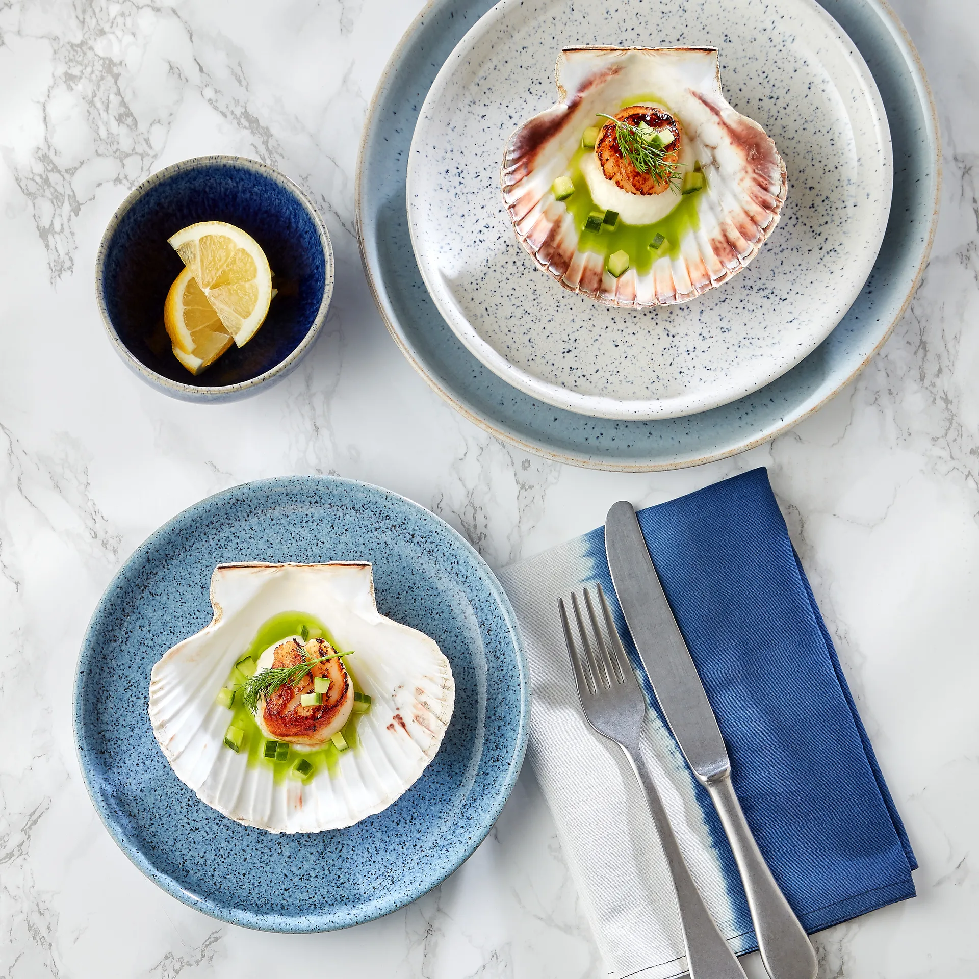 Studio Blue coupe tallerken 26 cm, Flint Denby