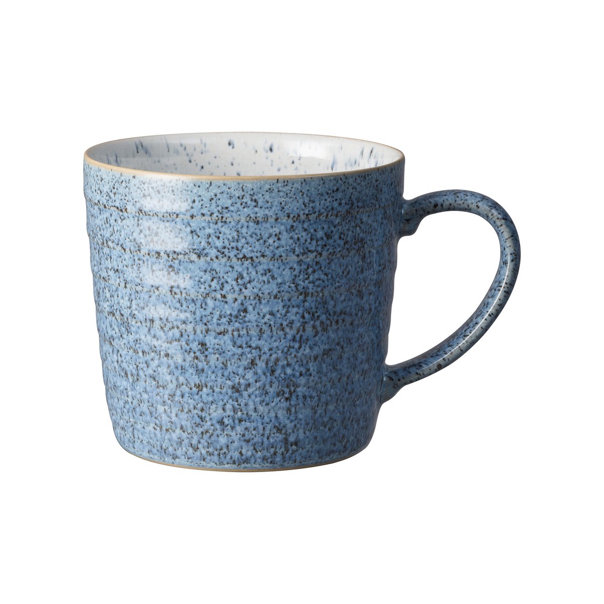 Denby Studio Blue riflet kopp 40 cl Flint-chalk