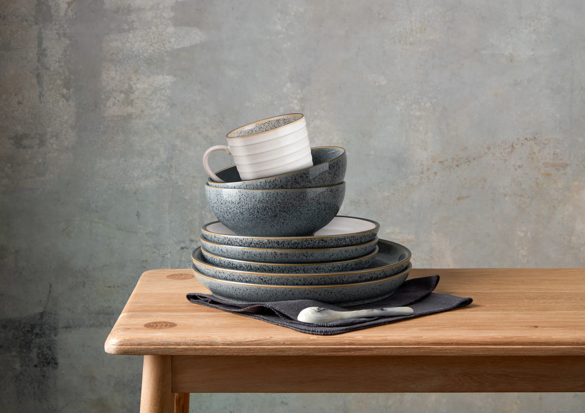 Studio Grey coupe tallerken 26 cm 4-stk., Granite Denby