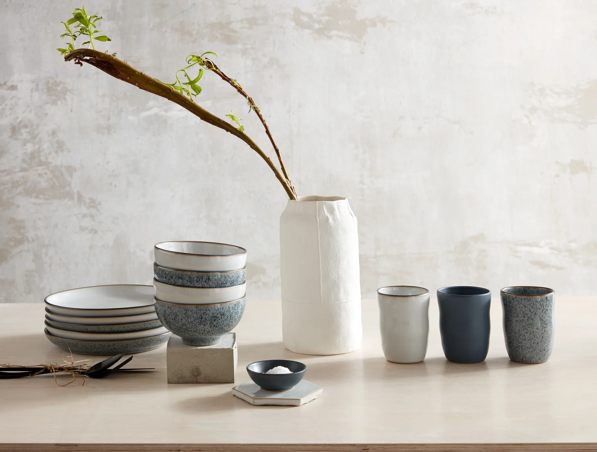 Studio Grey tallerken 21 cm 4-stk., Granite Denby