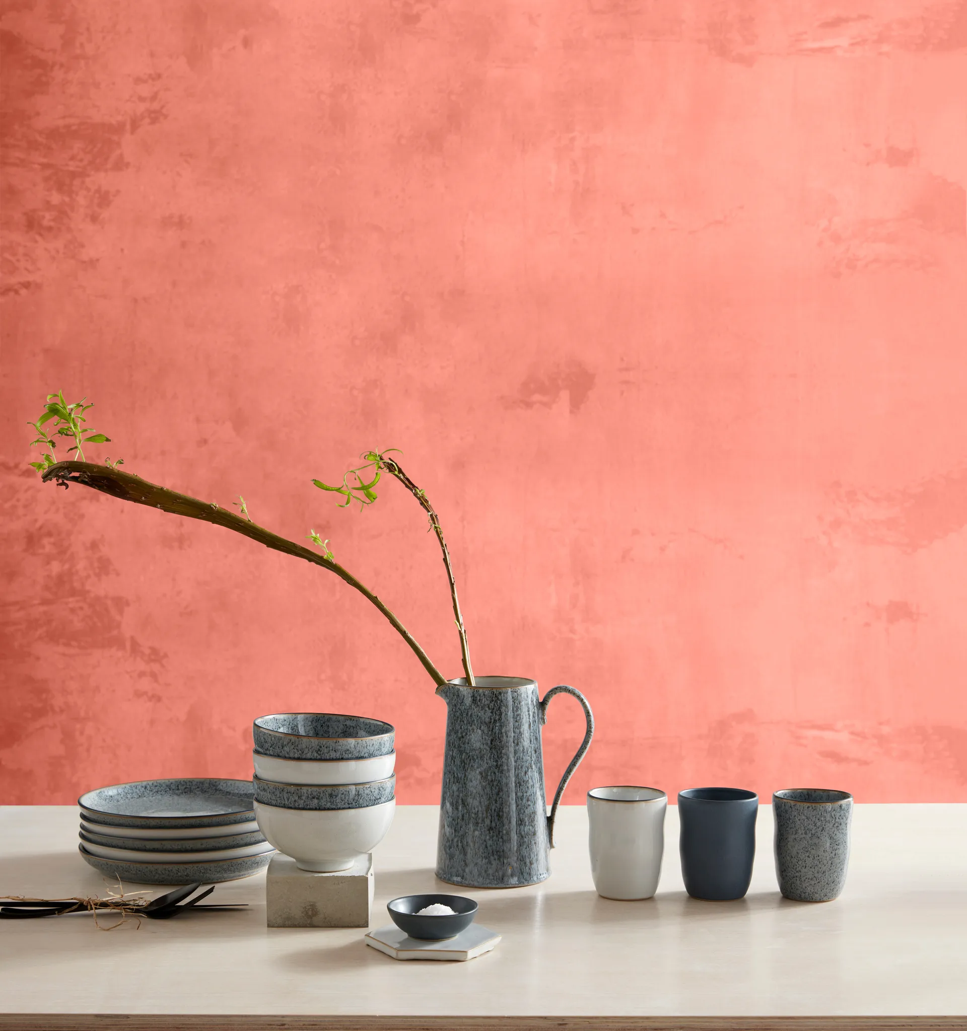 Studio Grey tallerken 21 cm 4-stk., Granite Denby