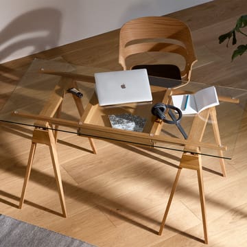 Arco skrivebord - sort lakk, inkl. skuff, glassplate - Design House Stockholm