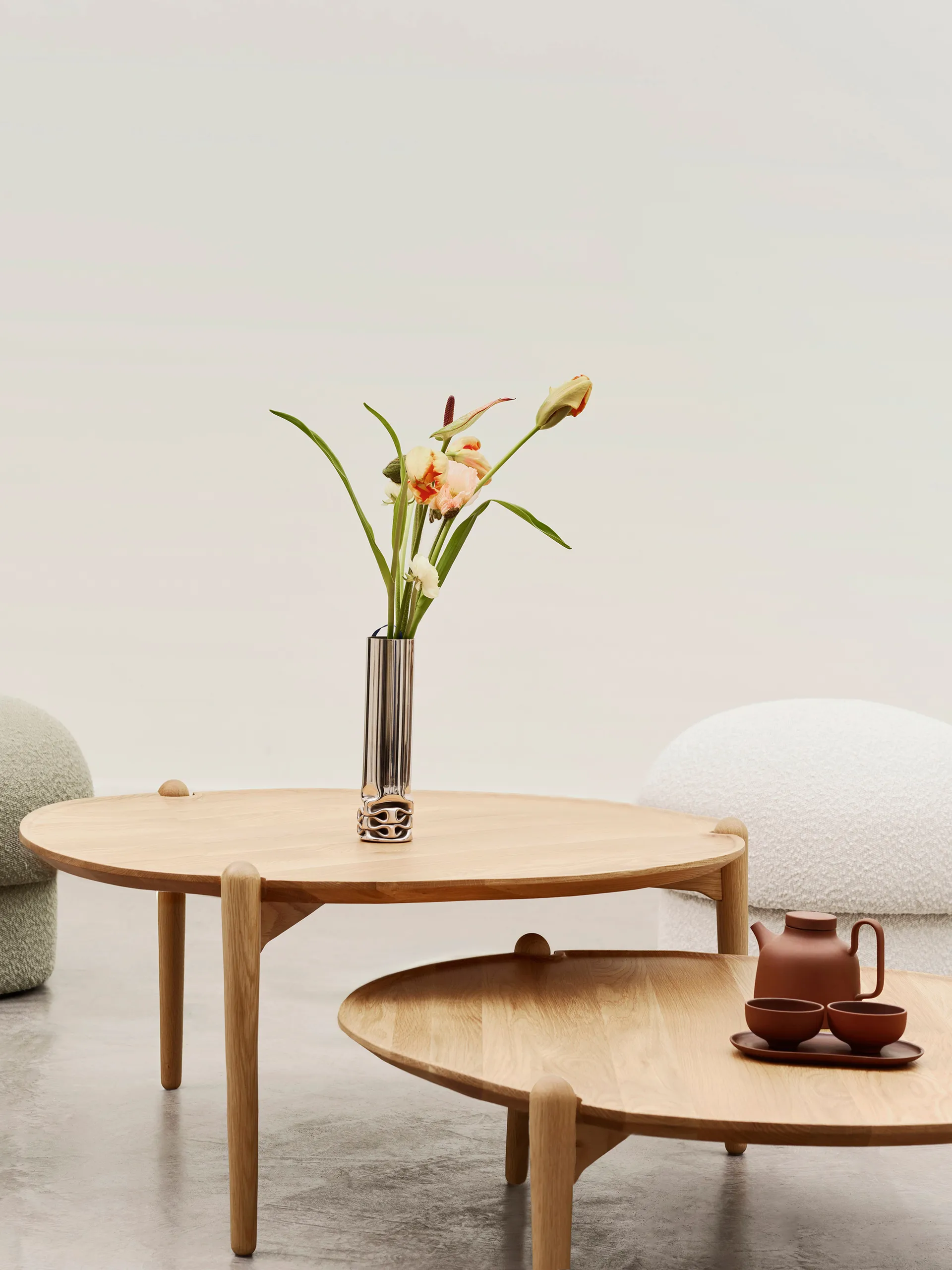 Aria sofabord, Eik, Ø90x30 cm Design House Stockholm