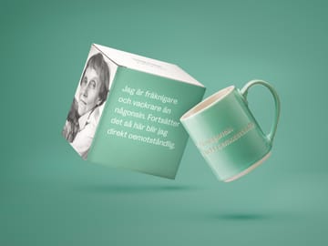 Astrid Lindgren kopp, jag är fräknigare - grønn-svensk - Design House Stockholm