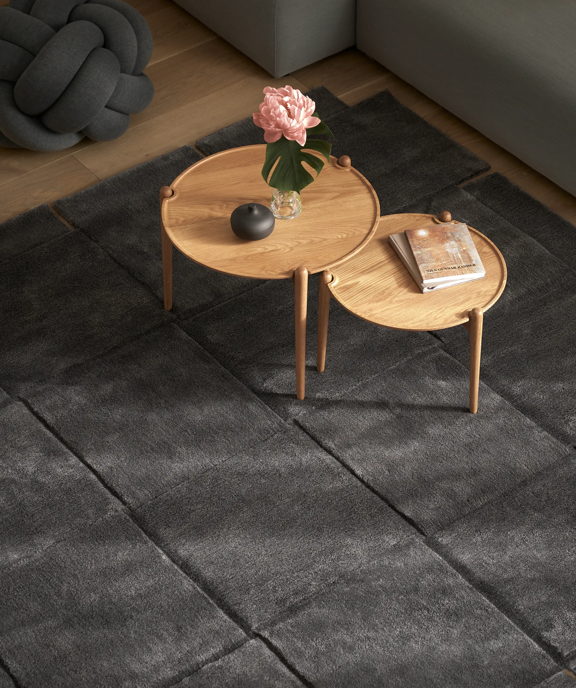 Basket gulvteppe, mørkegrå, 245x245 cm Design House Stockholm