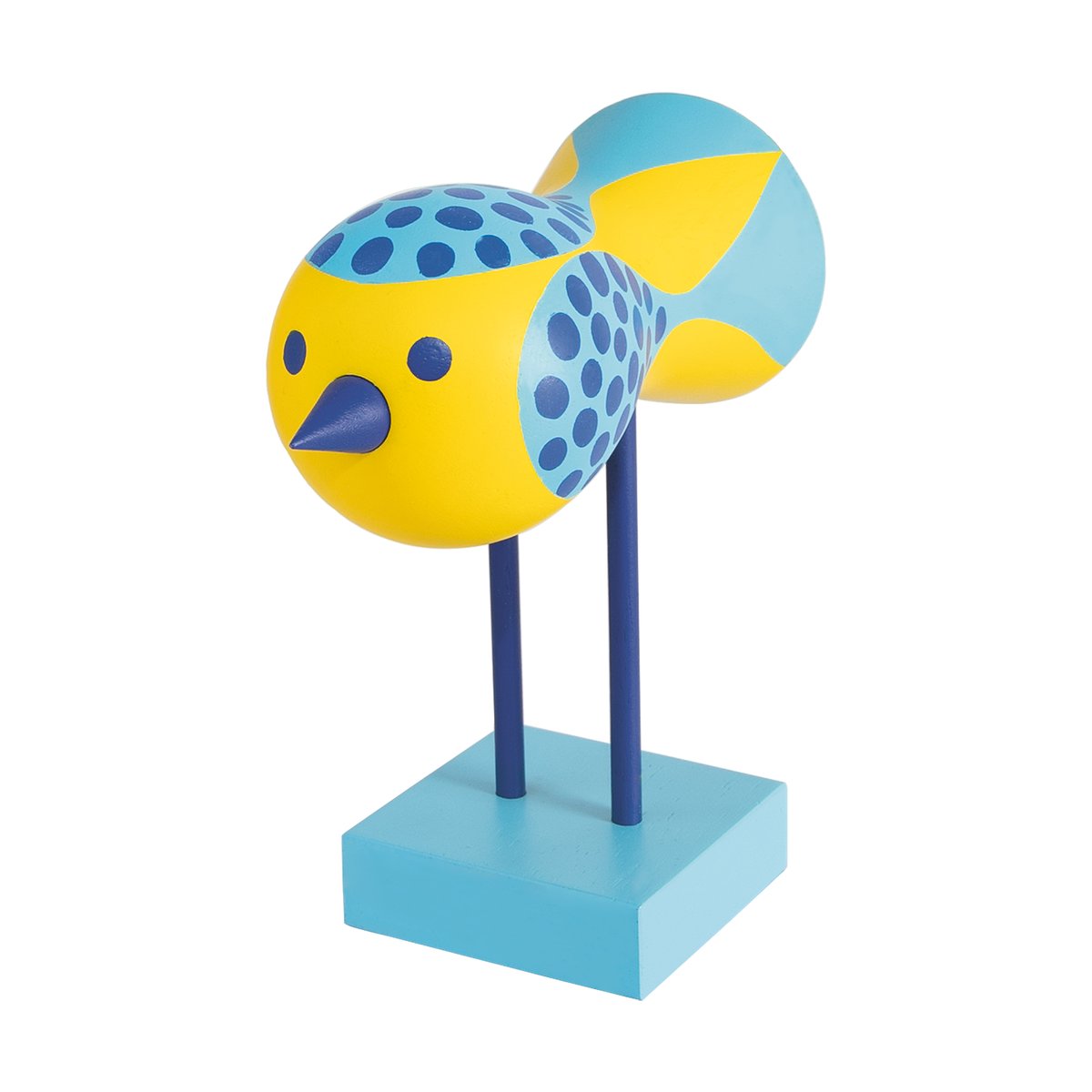 Design House Stockholm - Birds 1967 no 5 16 cm gul/blå