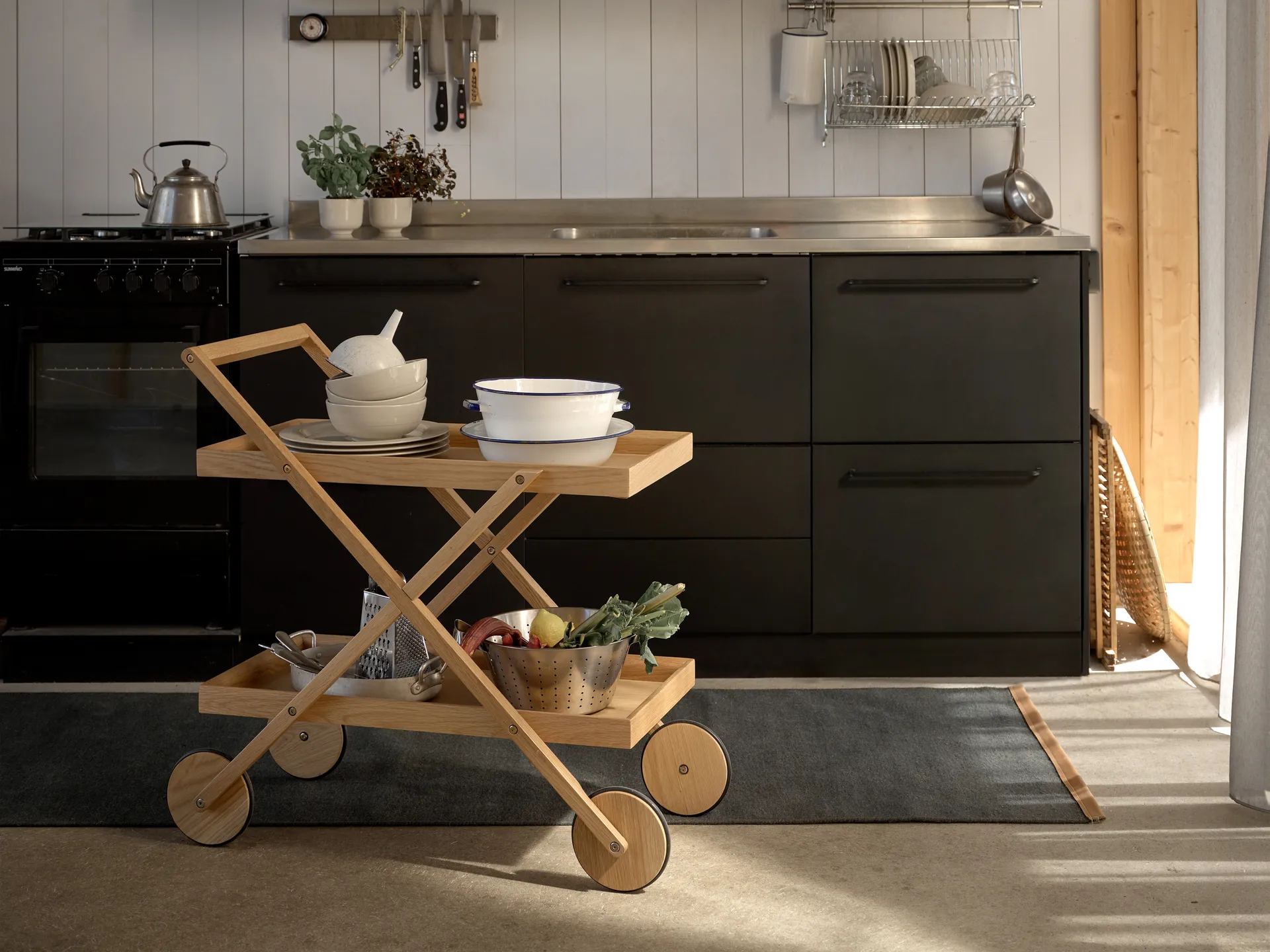 Bjørk gulvteppe blått, 80x250 cm Design House Stockholm