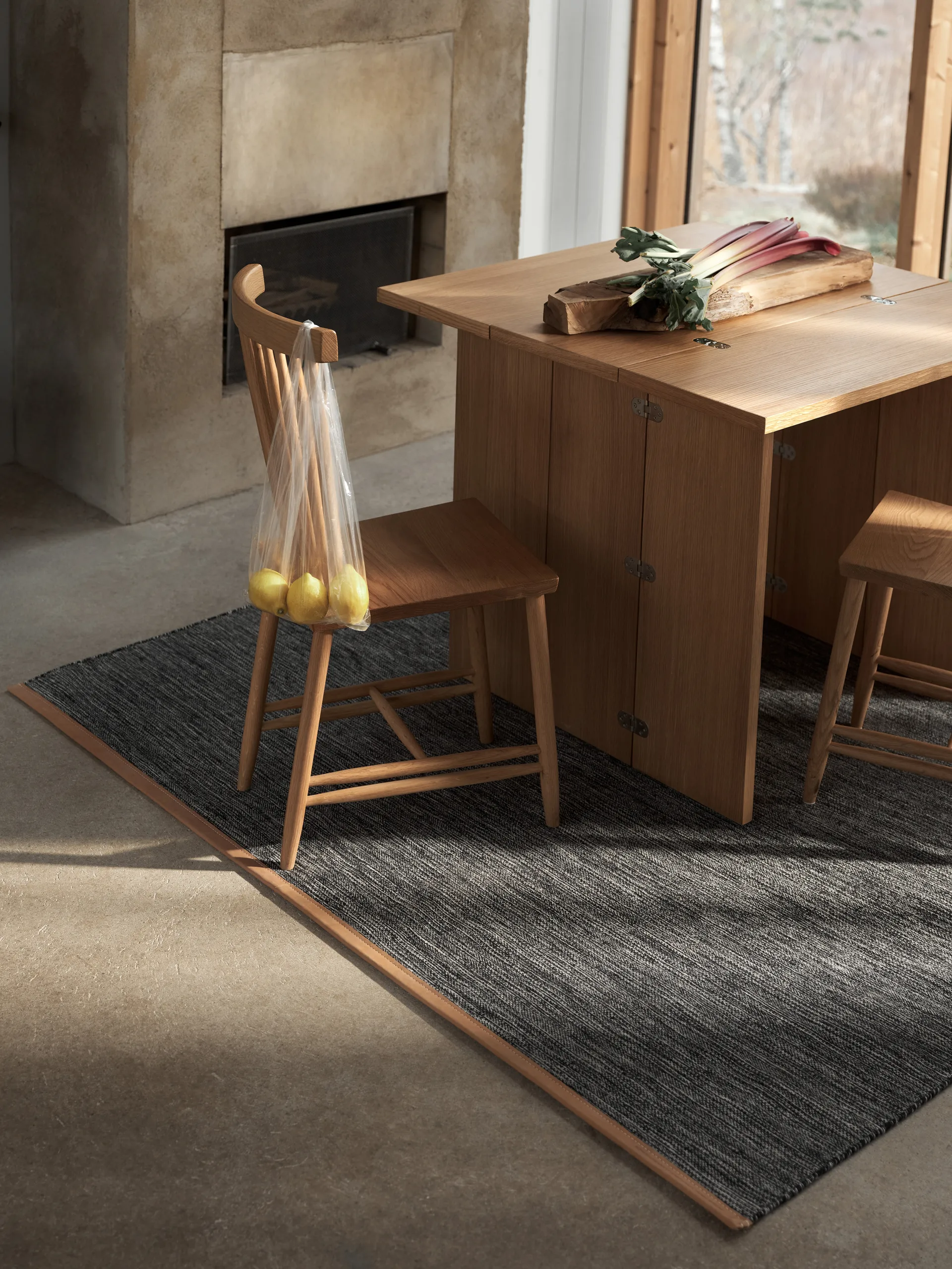 Bjørk gulvteppe stort mørkgrått, 170 x 240 cm Design House Stockholm