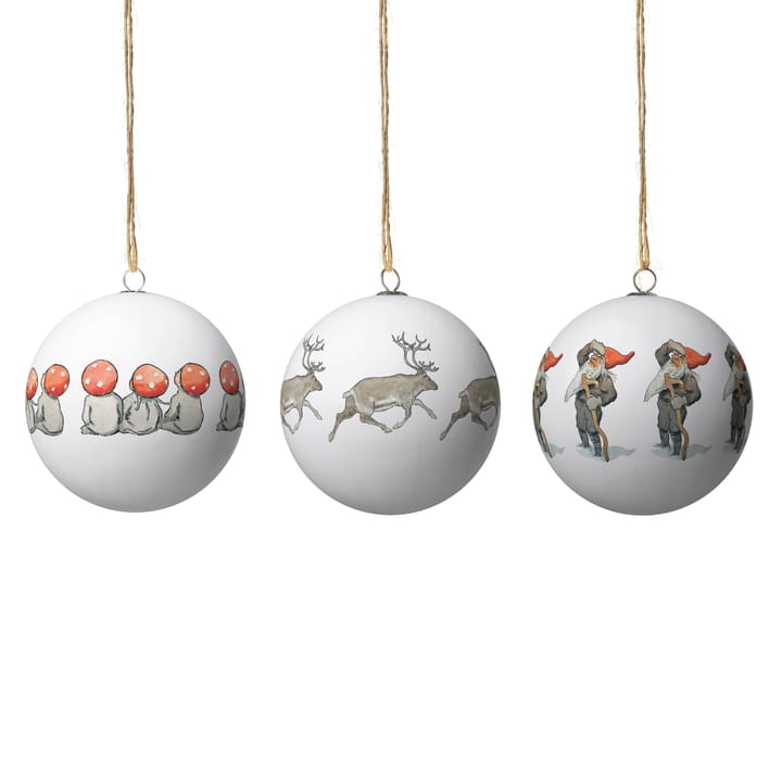 Elsa Beskow julekuler 3 stk - Set nr 8 - Design House Stockholm