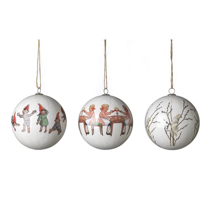 Elsa Beskow julekuler 3 stk - Sett nummer 2 - Design House Stockholm
