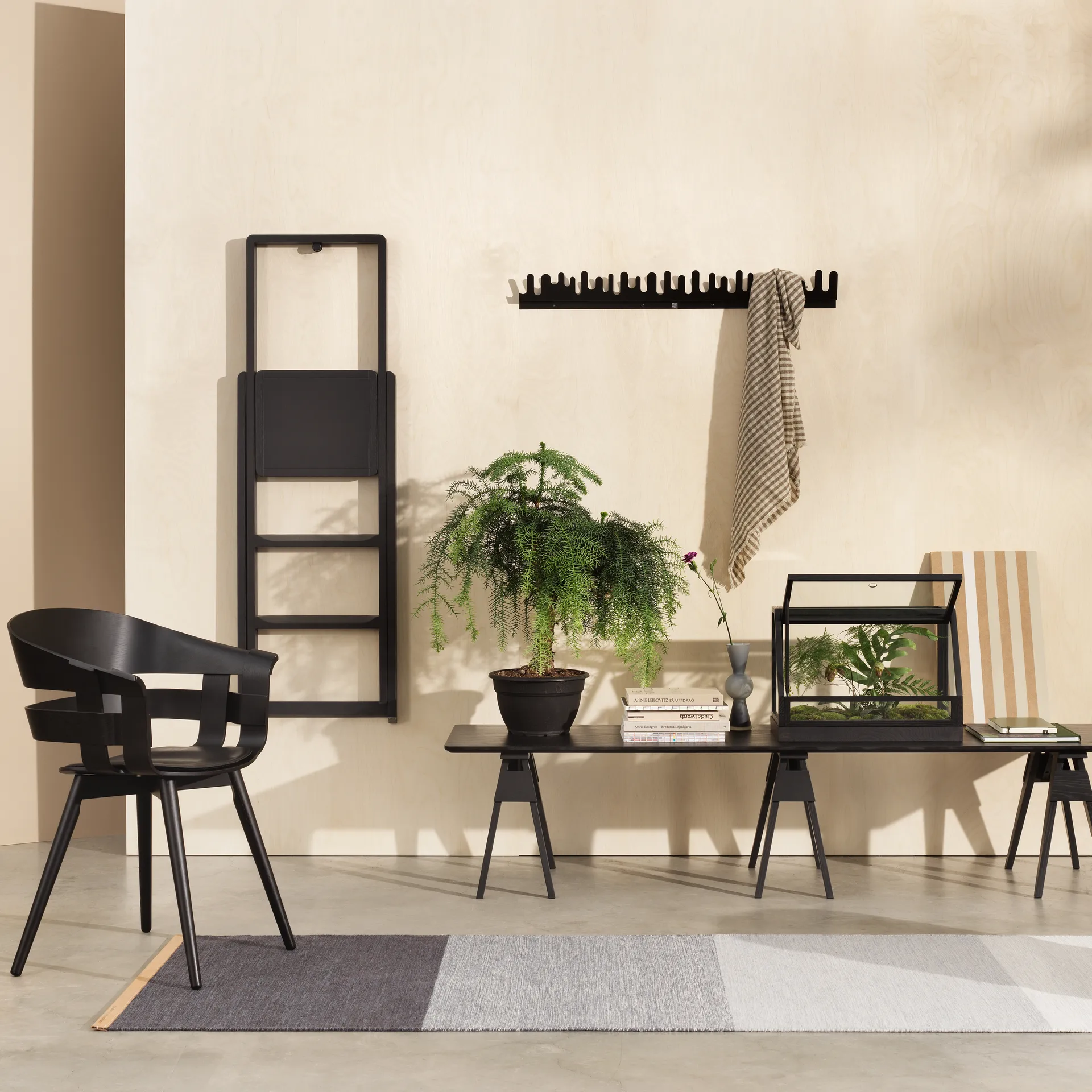 Fields gulvteppe 80x250 cm, Blå-grå Design House Stockholm