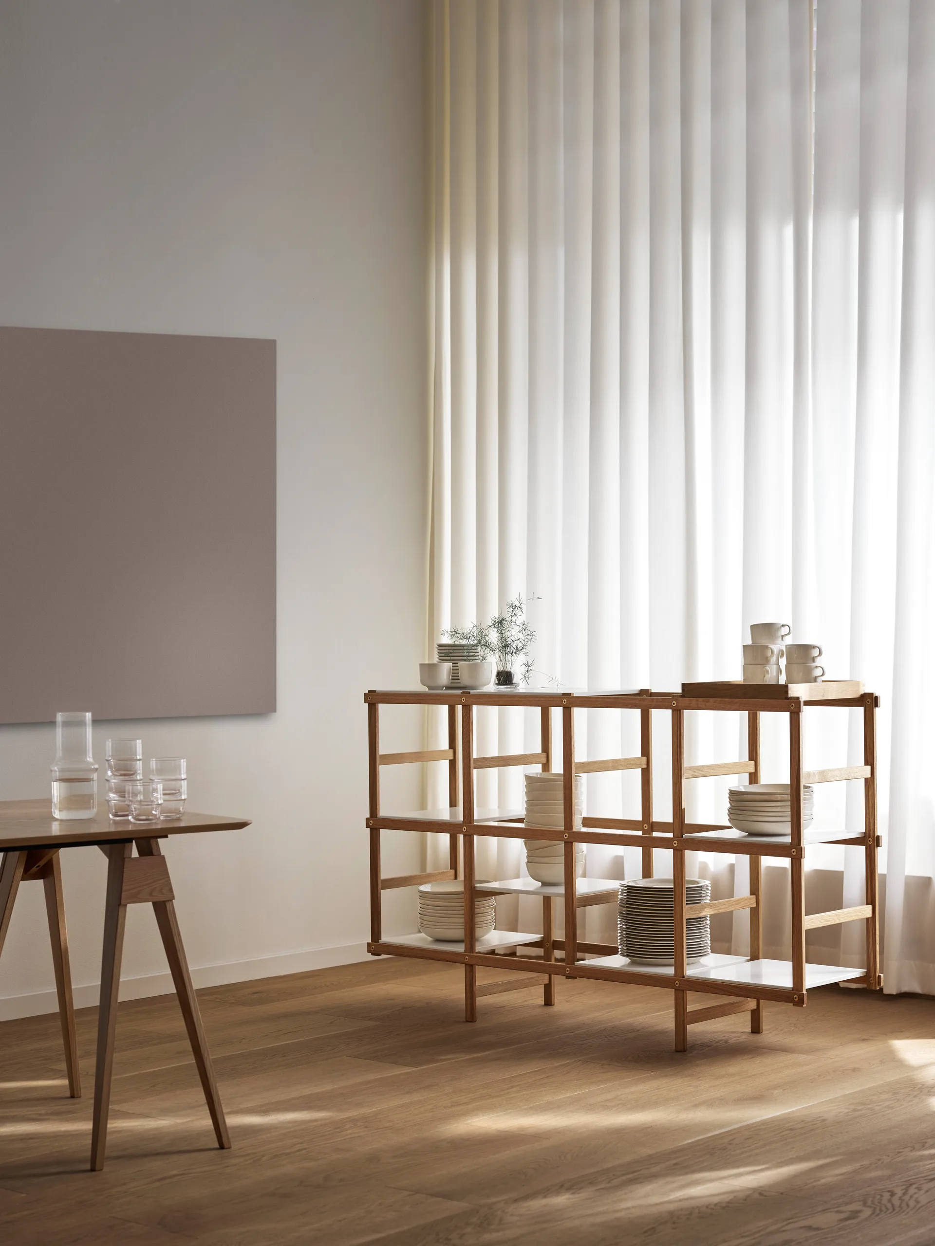 Frame hylle M 154 cm, Eik-hvit Design House Stockholm