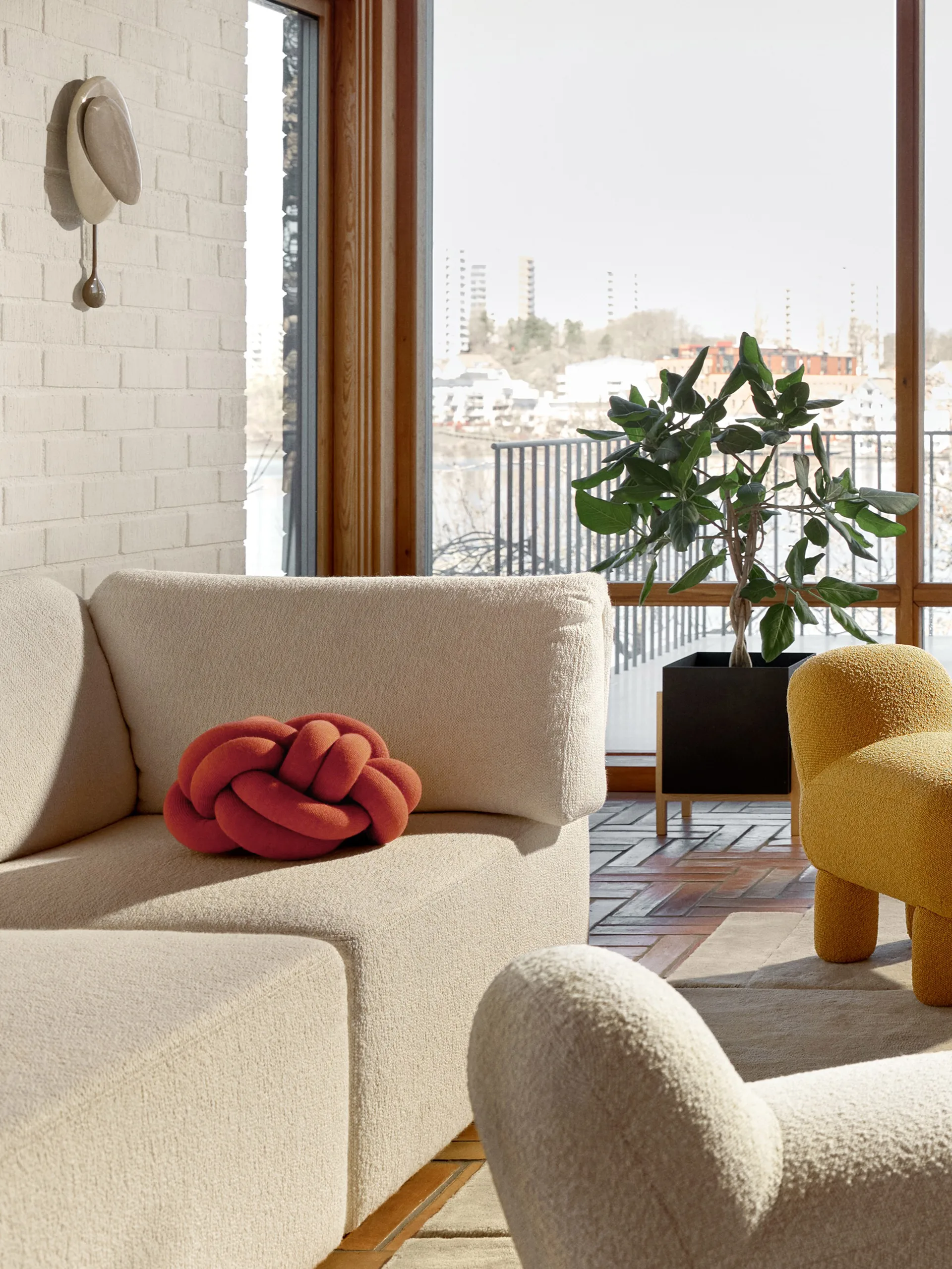 Knot pute, Orange red Design House Stockholm